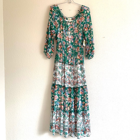 Anthropology Fig Flower Summer Maxi 